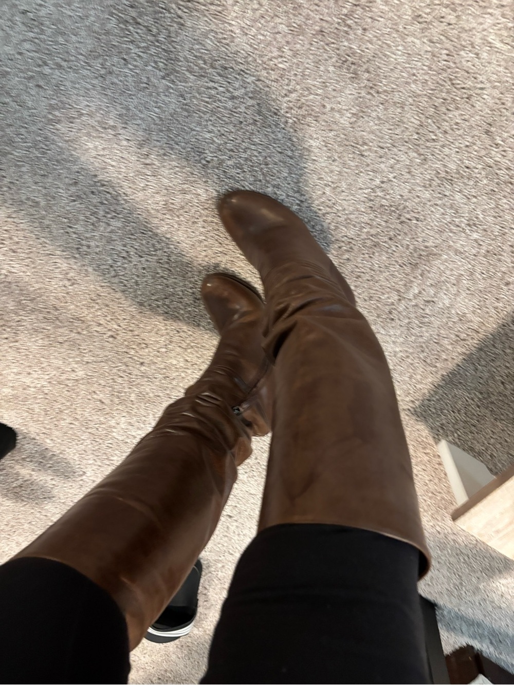 Prada Brown Leather Stiletto Boots - Picture 3 of 10